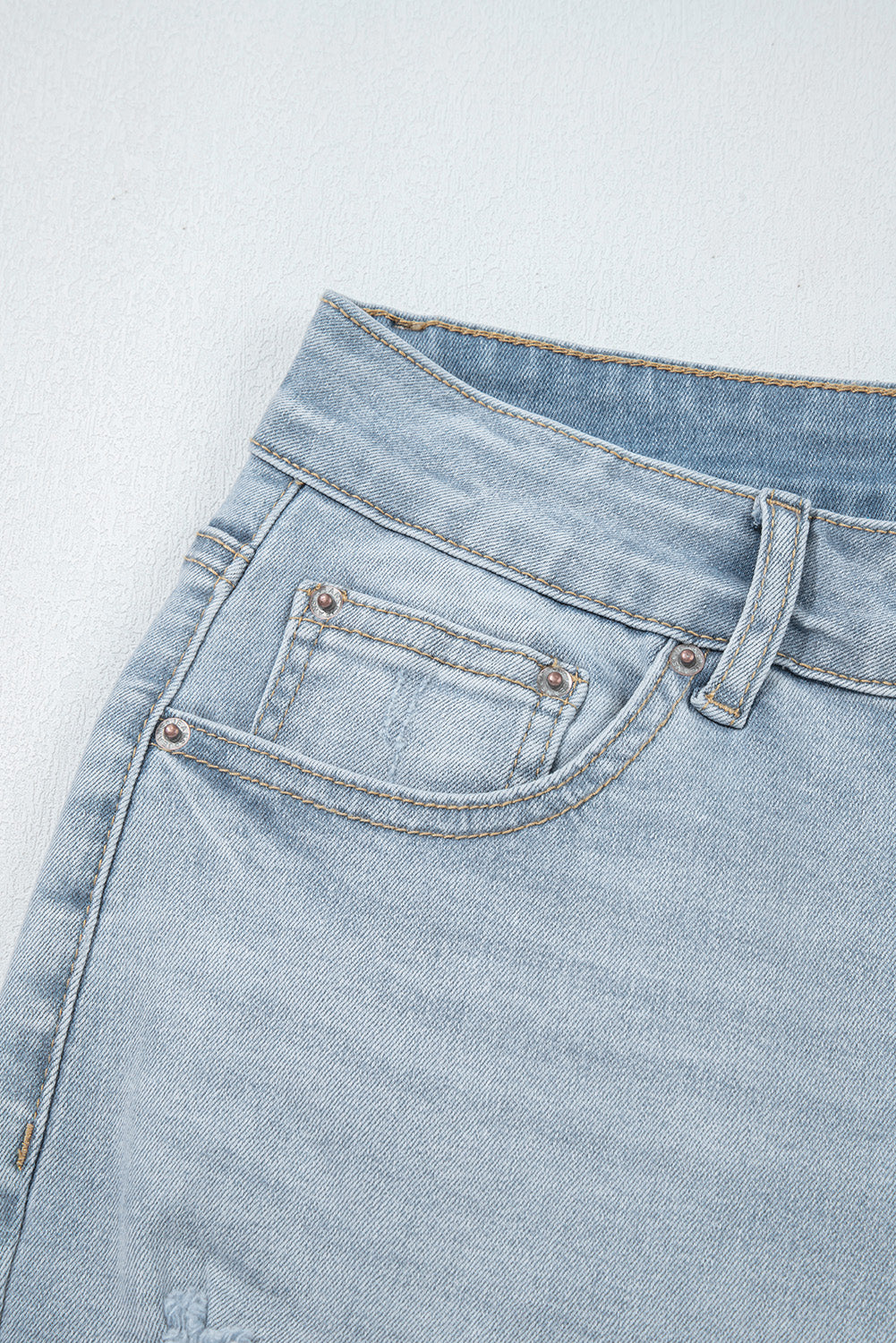 Beau Blue Mid Rise Ankle-Length Distressed Skinny Jeans