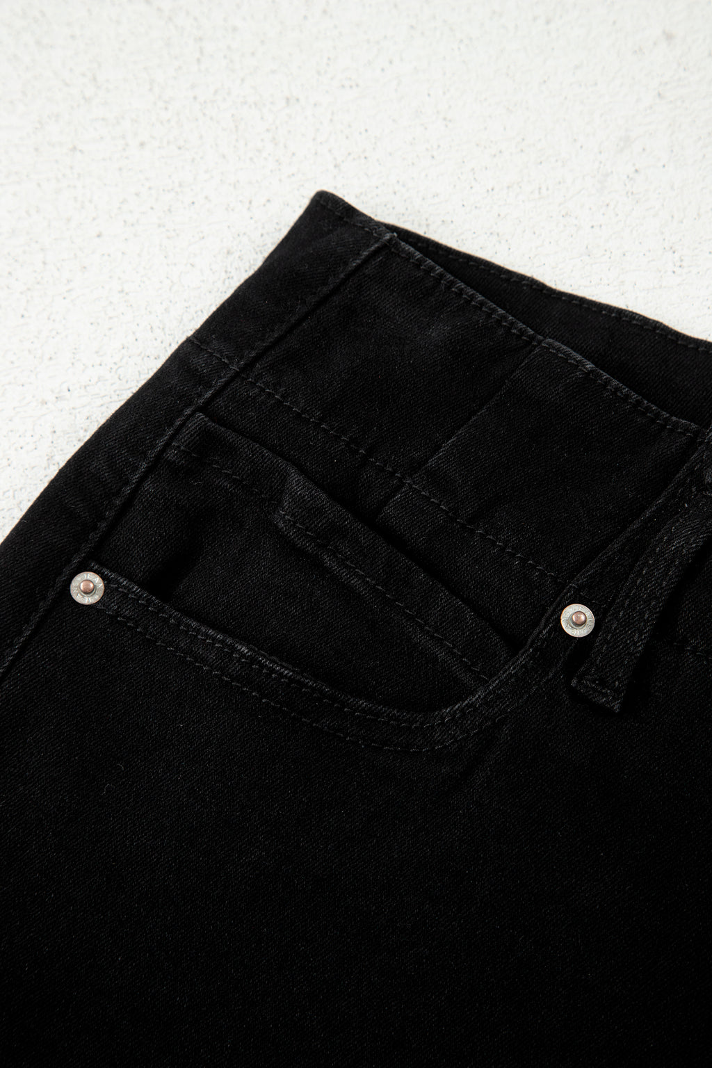 Black 2-Button High Waist Flared Bottom Jeans